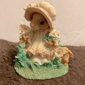 1996 Enesco Priscilla Hillman mouse tails “my thank you wish” ceramic figurine